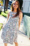 Be Bold Ivory Animal Print Peek-A-Boo Neck Dress