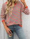 Mandy Striped Round Neck Long Sleeve Sweater