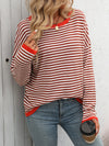 Mandy Striped Round Neck Long Sleeve Sweater