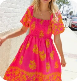Coral Floral dress