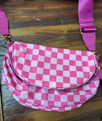 Checkered print bags