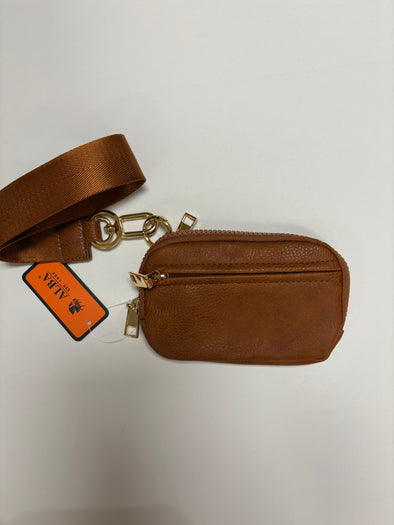 Brown leather wristlet