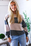 At the Block Party Charcoal Loose Fit Pullover