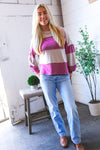 At the Block Party Magenta Loose Fit Pullover