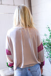 At the Block Party Magenta Loose Fit Pullover