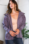 A Cozy Wanderer Dusty Velvet Zip Up Jacket