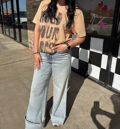 Light wash Judy blues wide leg