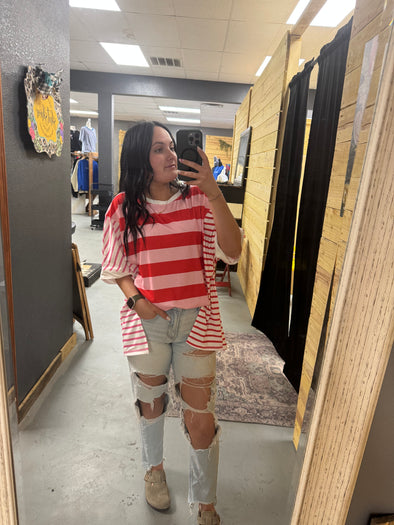 Stripped shirt red/pink
