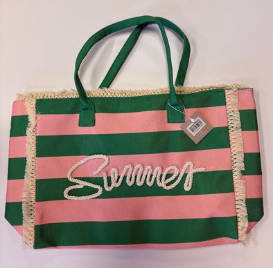 Pink and green Summer Tote