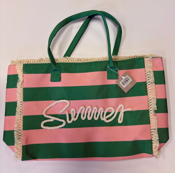 Pink and green Summer Tote