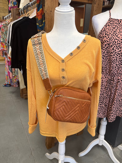 Mustard Yellow Cute as a Button Sweater