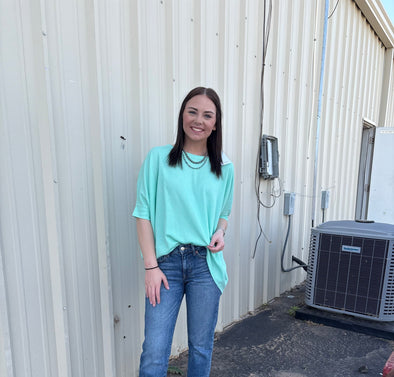 Teal Waffle Knit Shirt
