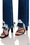 Feeling Empowered Denim Distressed Boot Cut Jeans