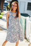 Be Bold Ivory Animal Print Peek-A-Boo Neck Dress