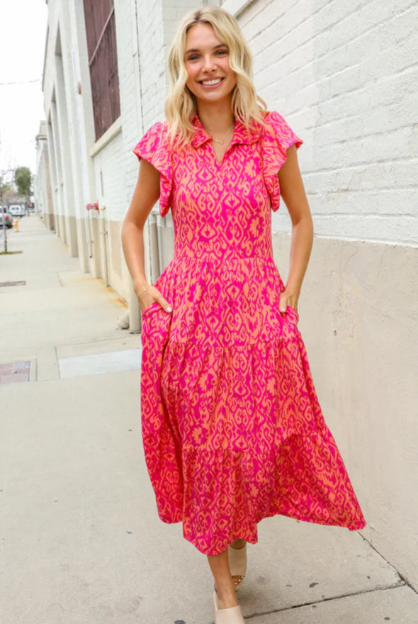 Pink and orange summer dress