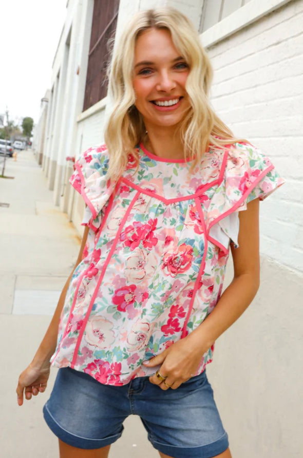 Pink Floral Top