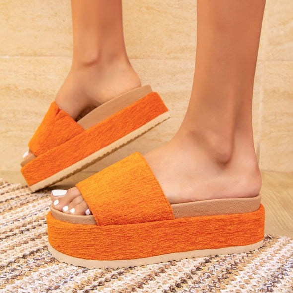 Footbed Platform Slide Sandals