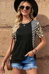 Mixed Print Color Block Tee Shirt