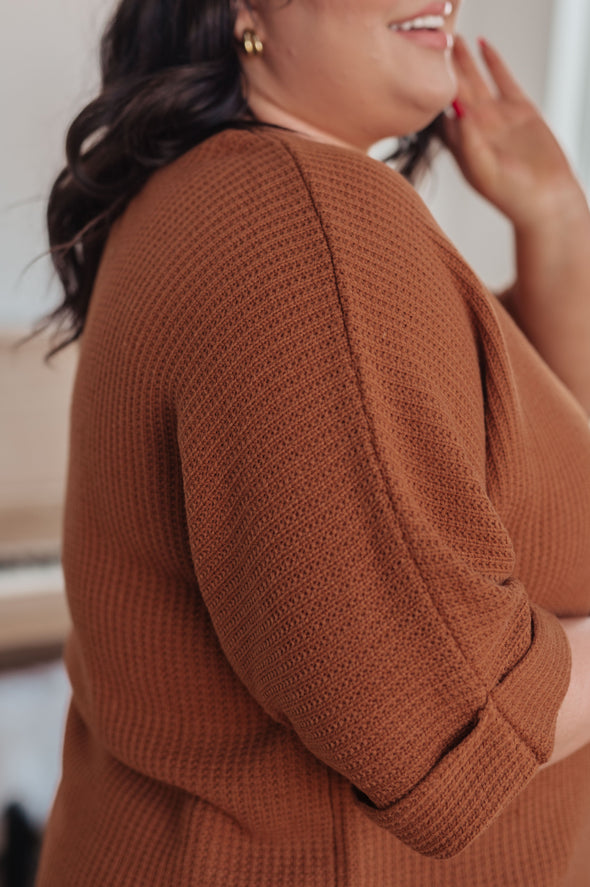 Lotta Love Knitted Sweater Top in Rust