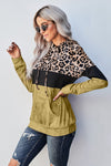 Leopard Color Block Hoodie