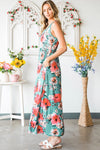 Floral Sleeveless Maxi Dress with Pockets