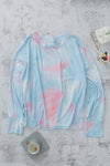 Tie-Dye Boat Neck Batwing Sleeve Tee